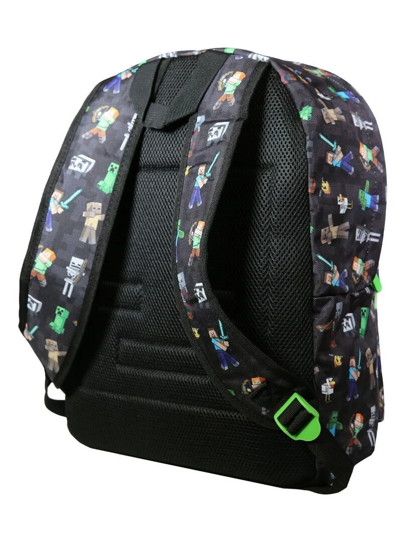 Sac à dos 1 compartiment Minecraft Jeu Vidéo Noir Bagtrotter   Noir