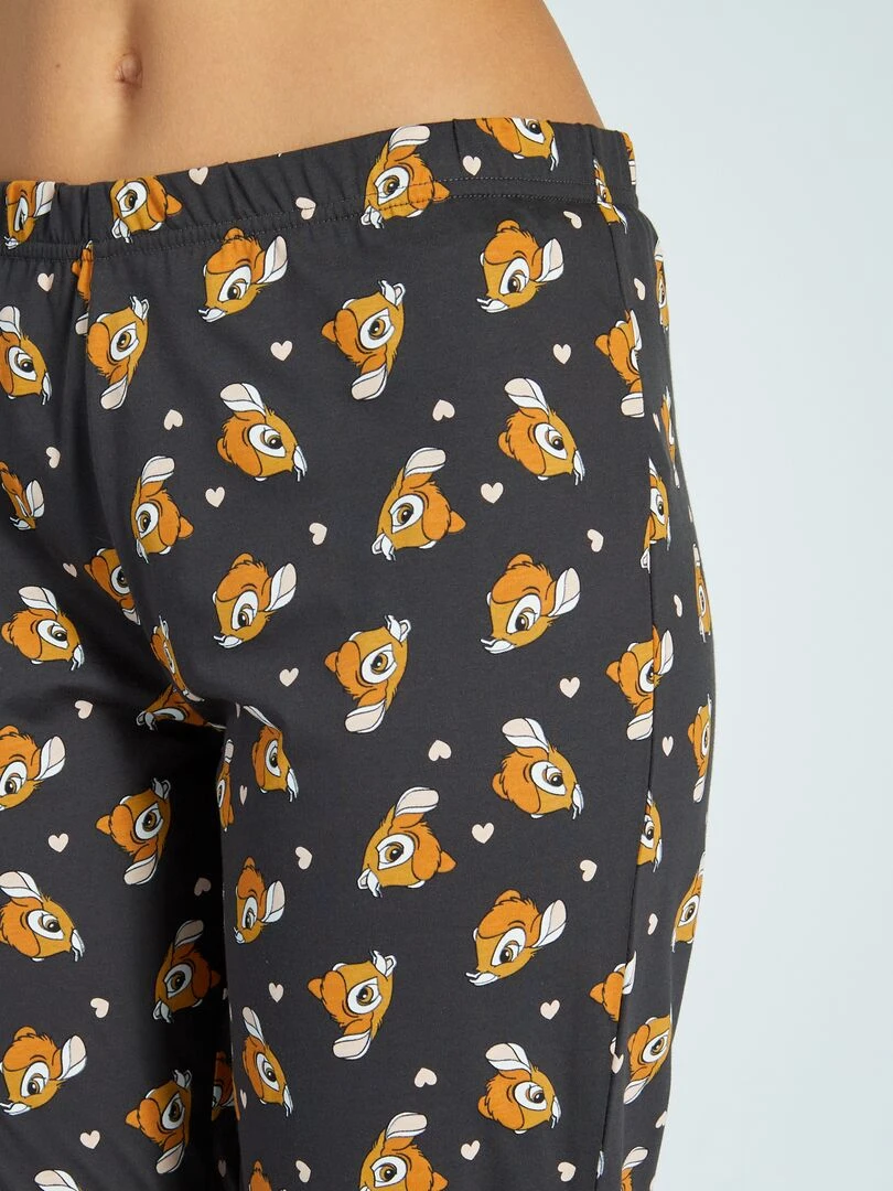 Pyjama long 'Bambi'   2 pièces   Bambi gris