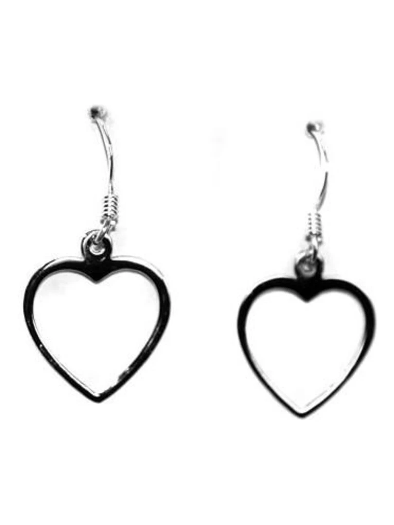 Boucles d'oreilles en argent forme coeur évidé Bijoucolor Argent