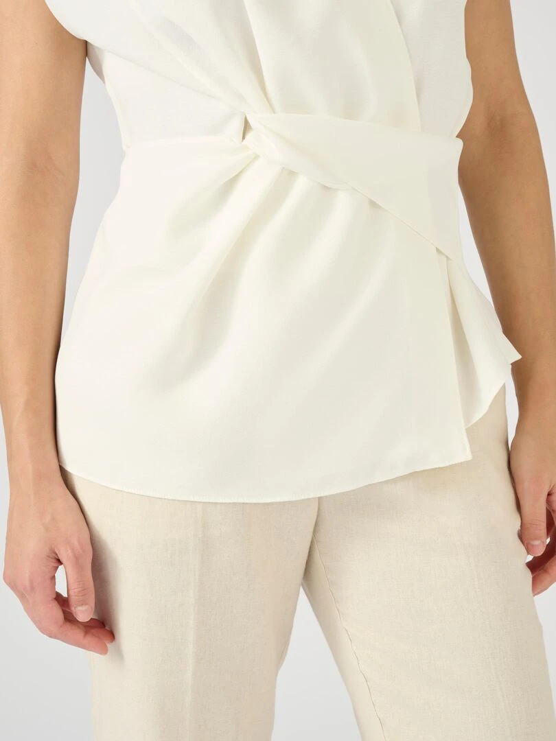 Top drapé base asymétrique   Damart   Blanc Ecru Blanc