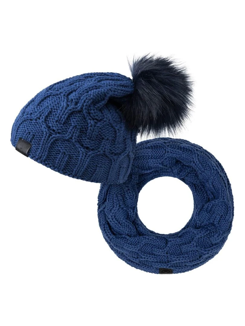 Ensemble Snood Bonnet Maribel Made in UE Bleu marine