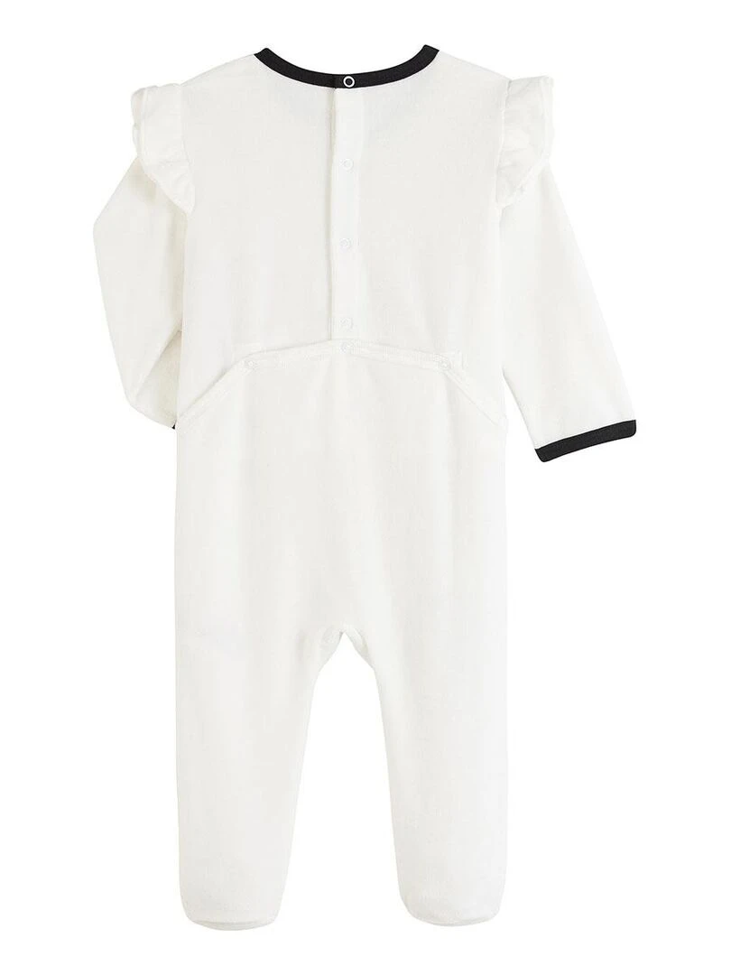 Pyjama bébé en velours Bulle Ecru