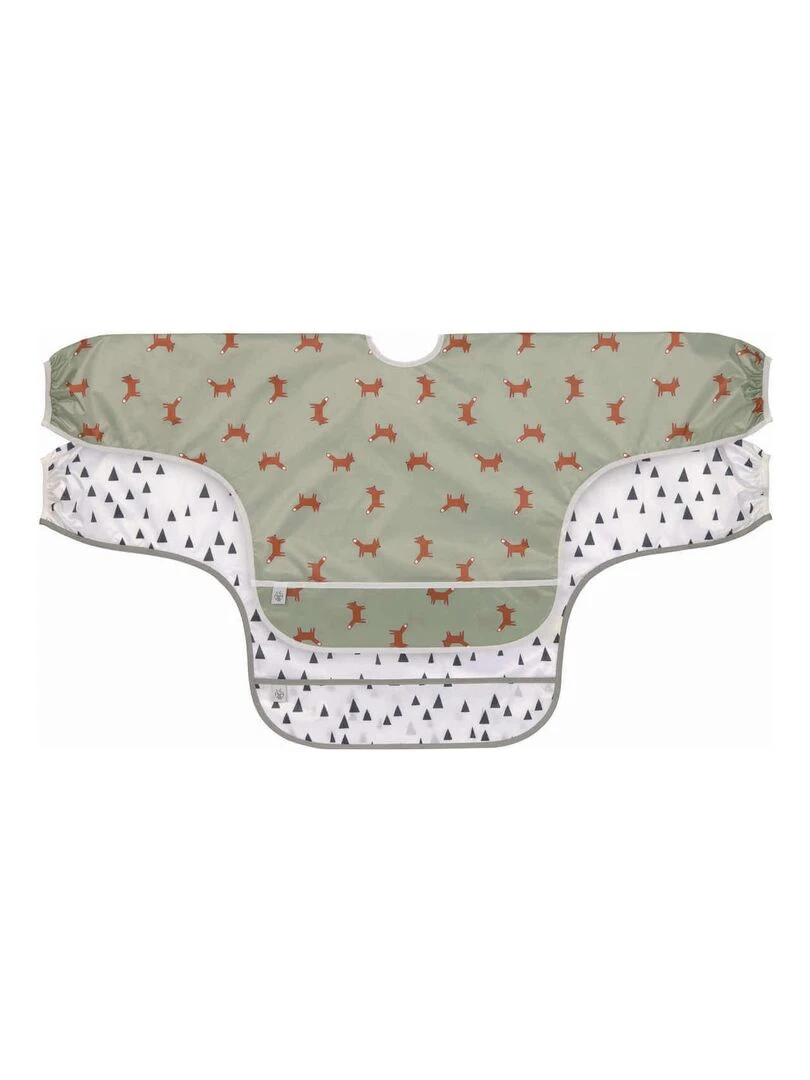 Lot de 2 bavoirs Manches longues 6 24 mois Little Forest Renard Vert