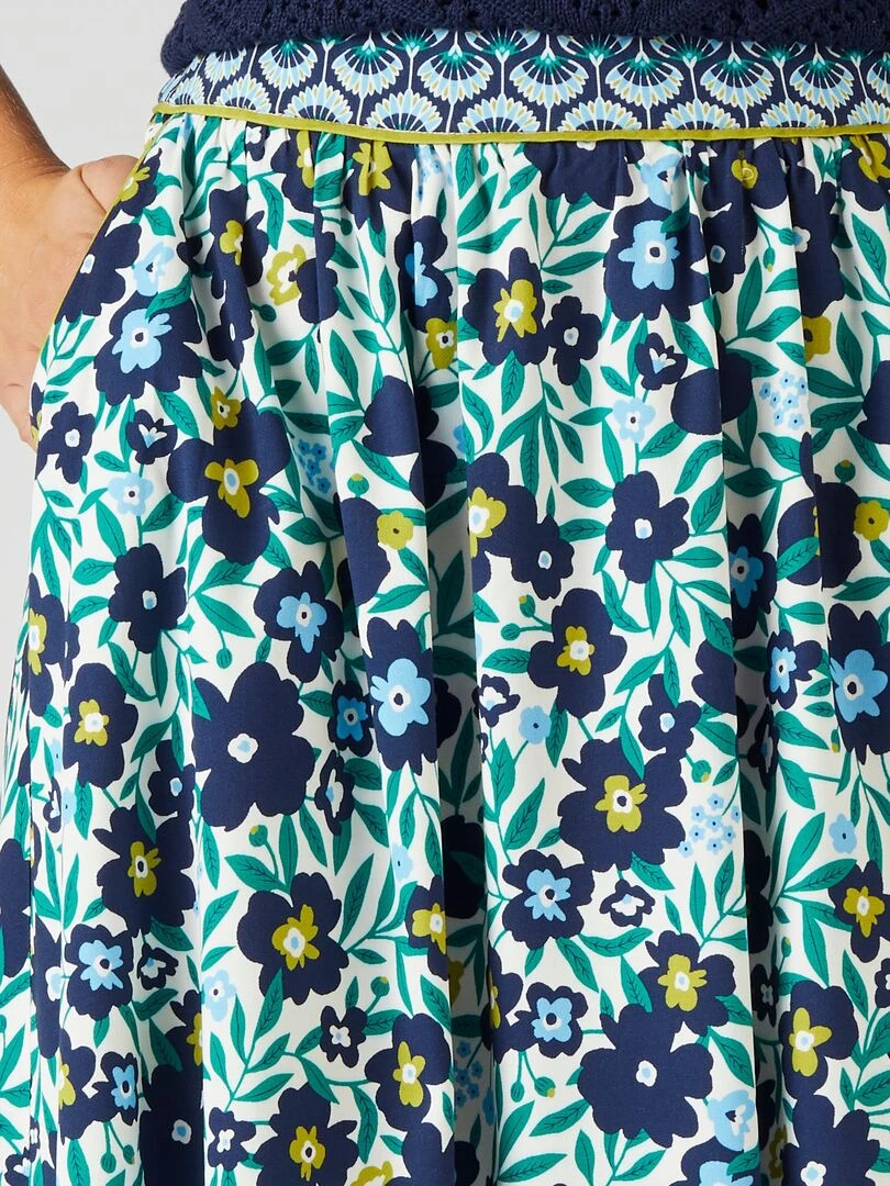 Jupe évasée imprimée   Damart   Blanc