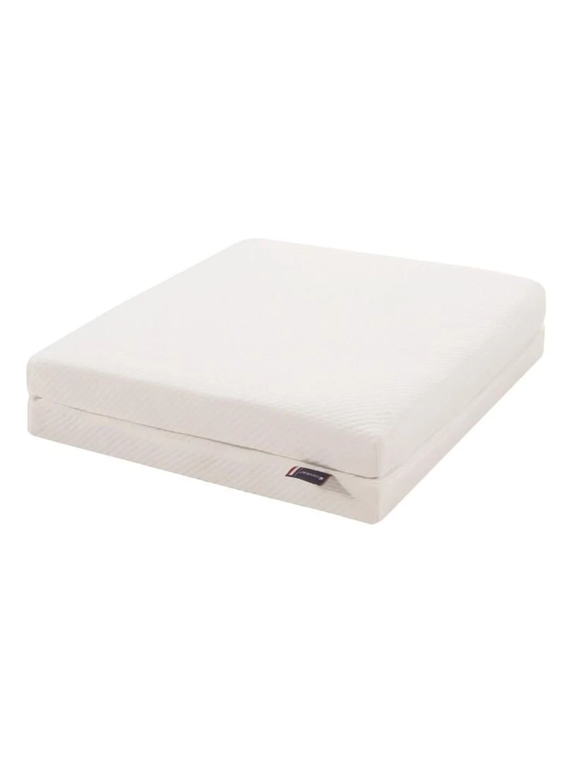 Matelas Bébé Pliant 2 Parties Fibres Déhoussable 60 cm x 120 cm x 7 cm Ecru