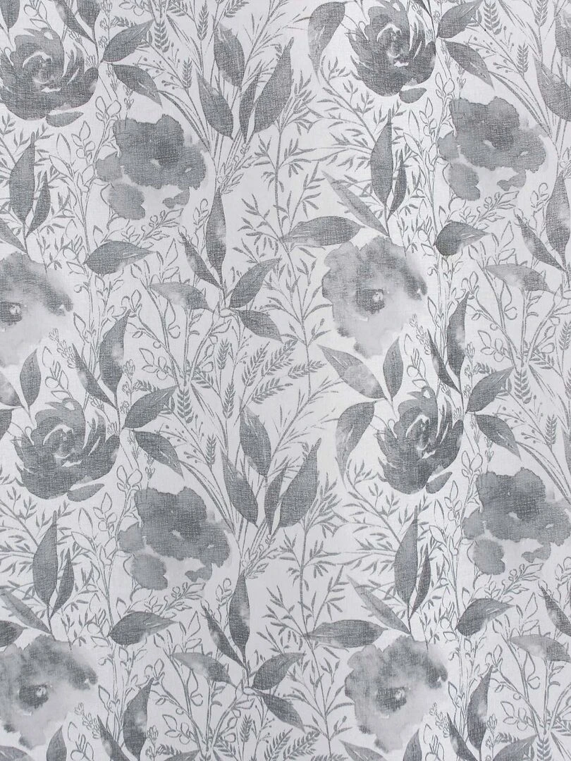 Voilage tendance aux impressions fleuries   Gris clair