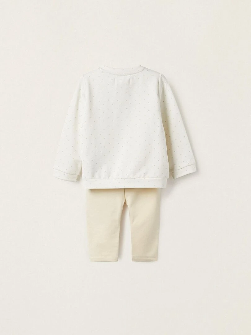 Manteau à pois + Pantalon pour Nouveau Né 'Lapin'  EARLY BLOOM   Blanc