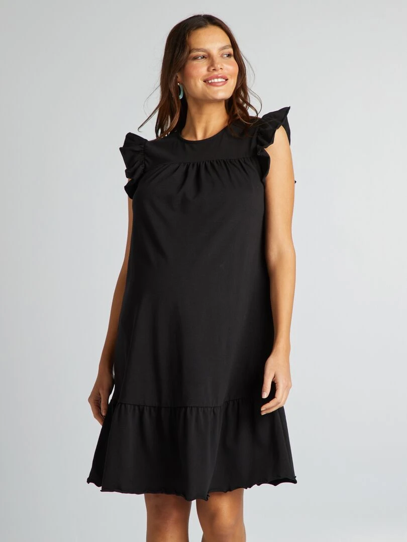 Robe de grossesse à volants Only Maternity noir