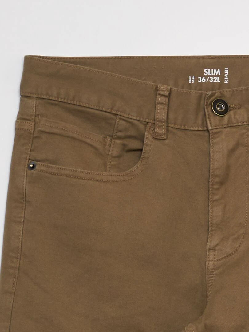 Jean slim 5 poches   L32   marron