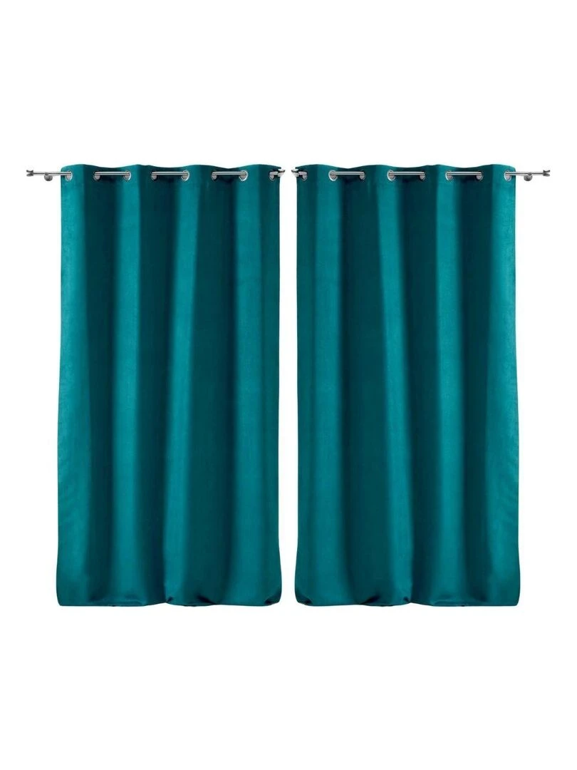 Lot de 2 rideaux Sultane Bleu gris