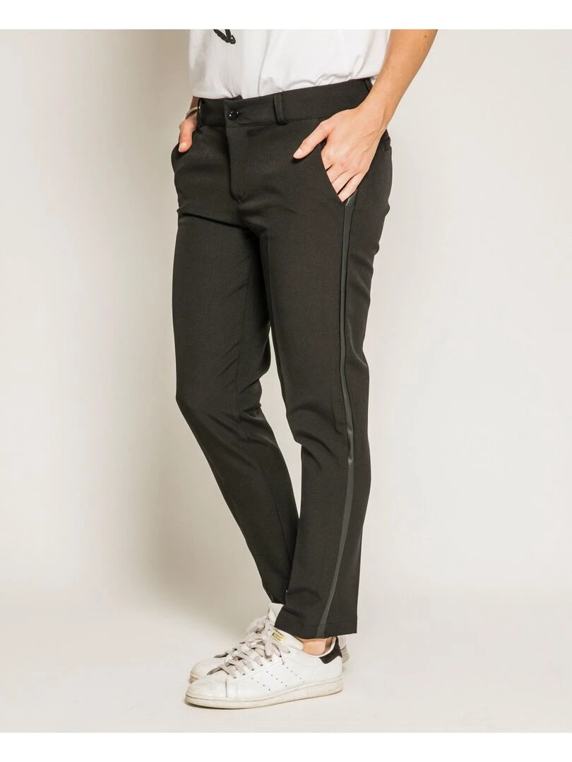 Pantalon cigarette avec bandes ELEONOR Noir