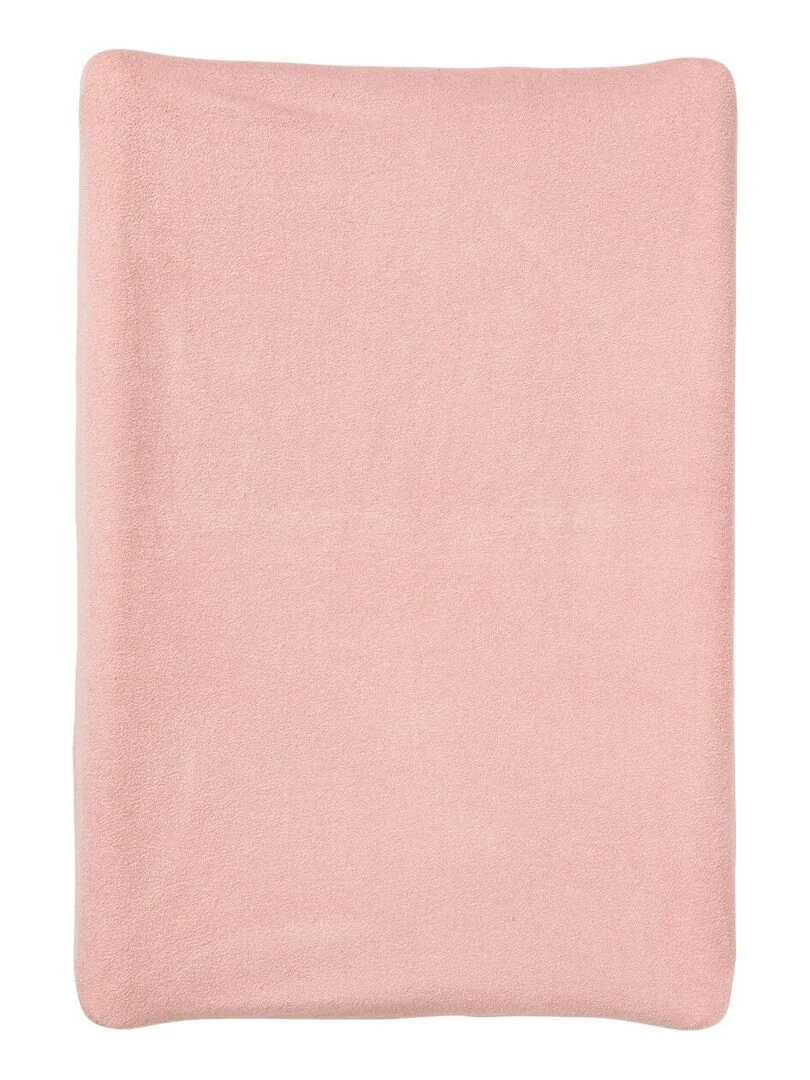 Lot de 2 housses de matelas à langer en éponge 50x70 cm   Blanc + Rose   Rose