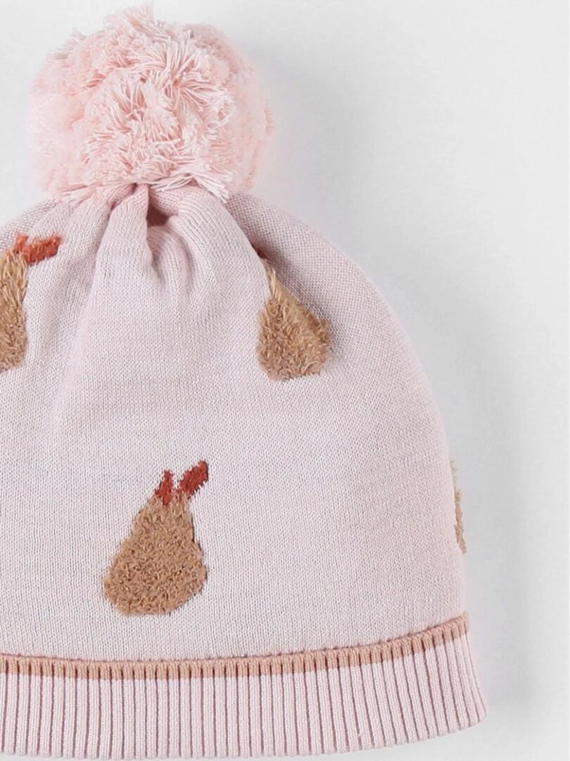 Bonnet poires en tricot  clair/caramel   Noukie's   Rose