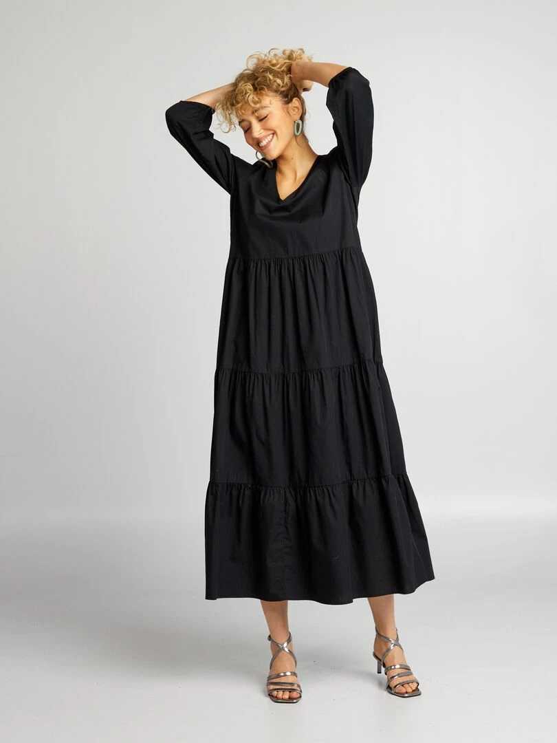 Robe longue manches longues noir