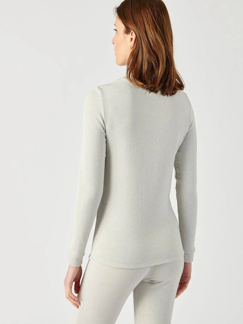 Sweat shirt femme molleton gratté Thermolactyl Sensitive   Damart   Gris chiné