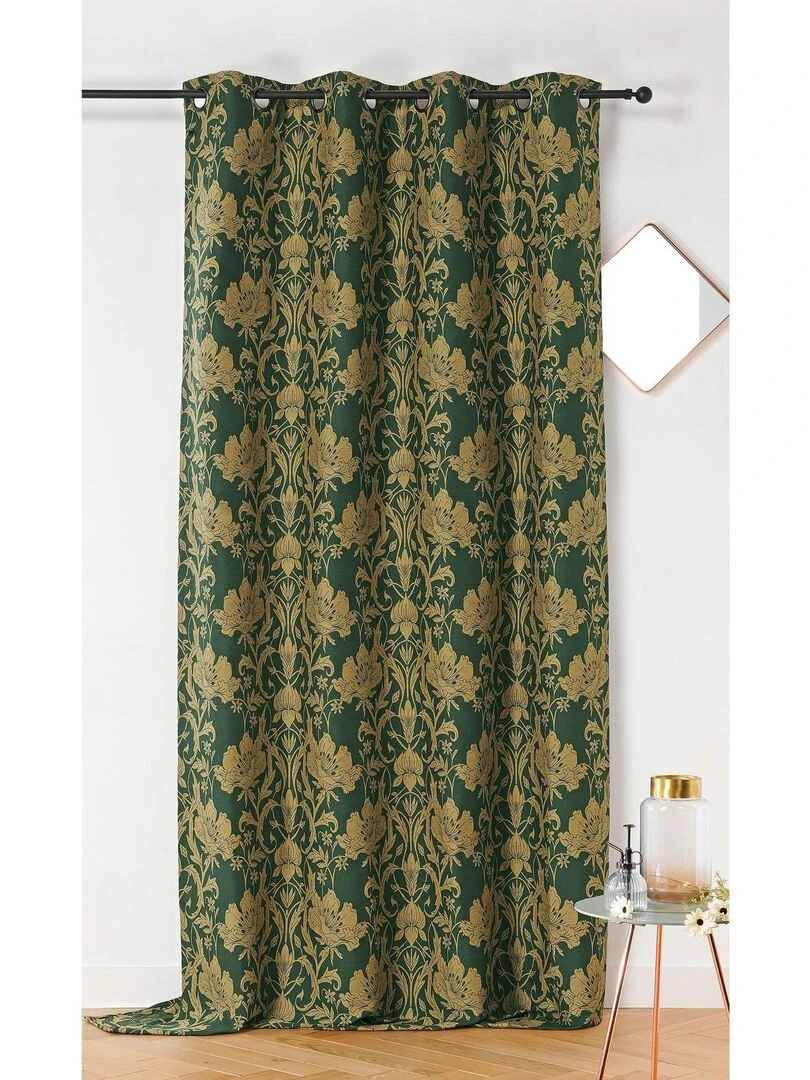 Rideau d'ameublement motifs floraux Vert sapin