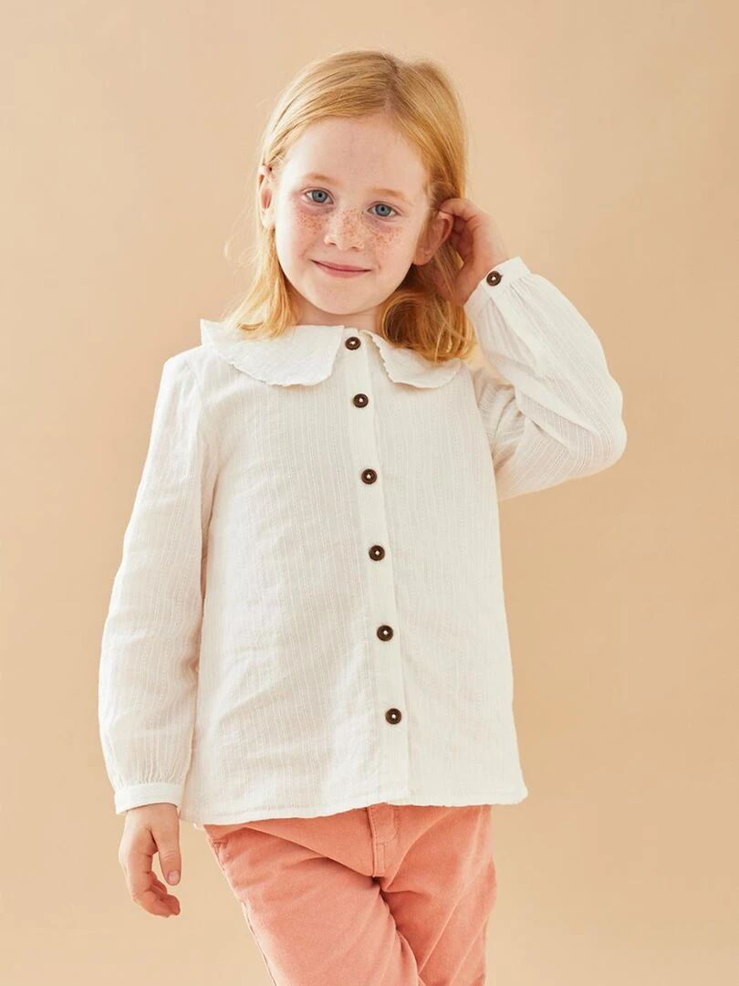 Blouse en popeline ajourée Noukie's Blanc