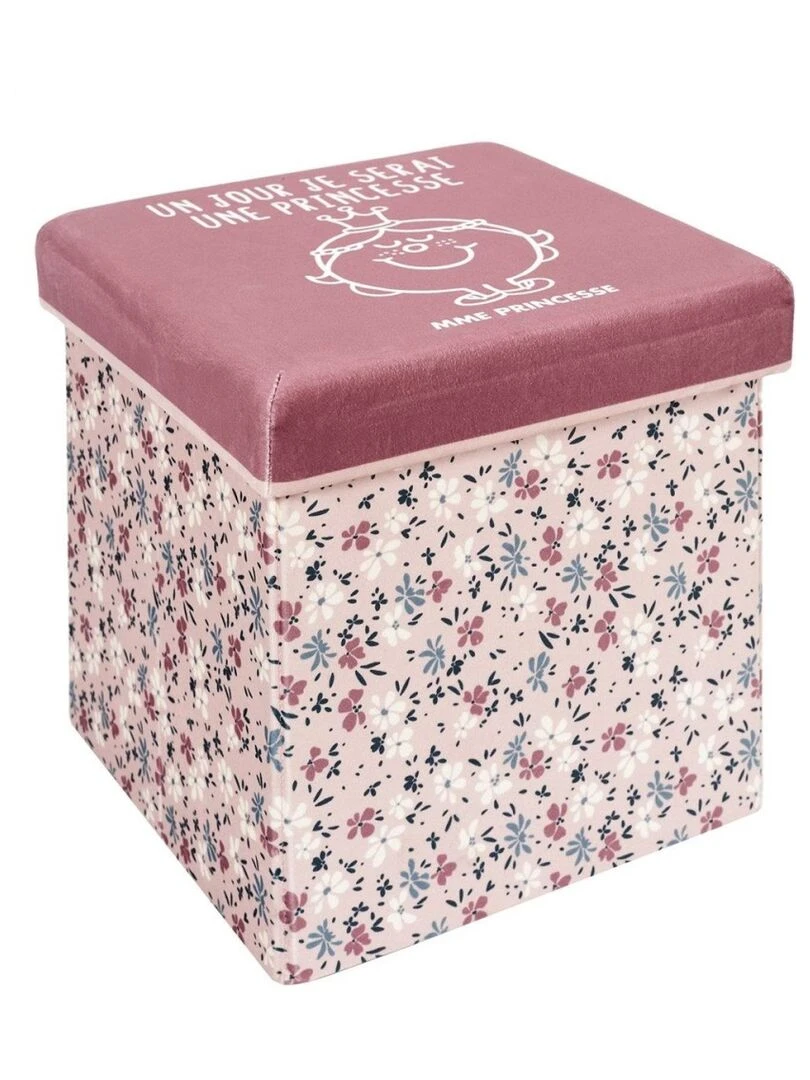 Coffre pouf pliable Madame Princesse   Rose
