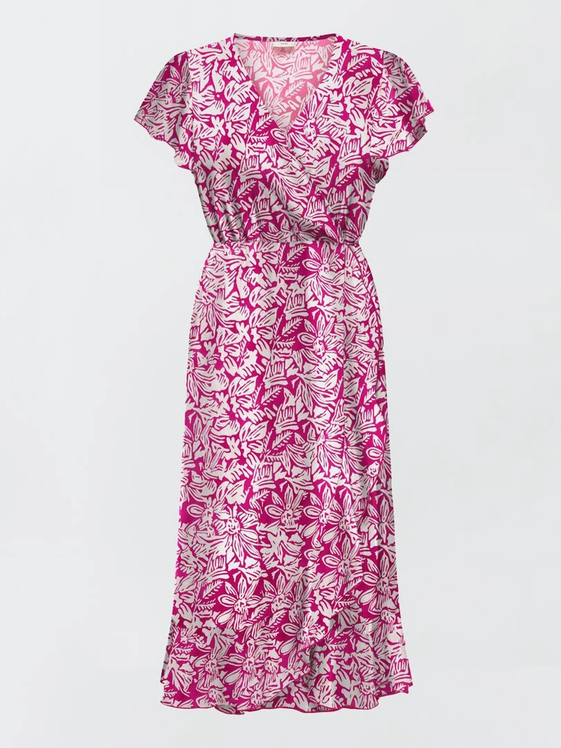 Robe imprimée et volantée 'JDY' Rose