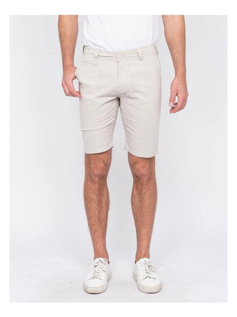 Bermuda chino lin BAGOLIN Ecru