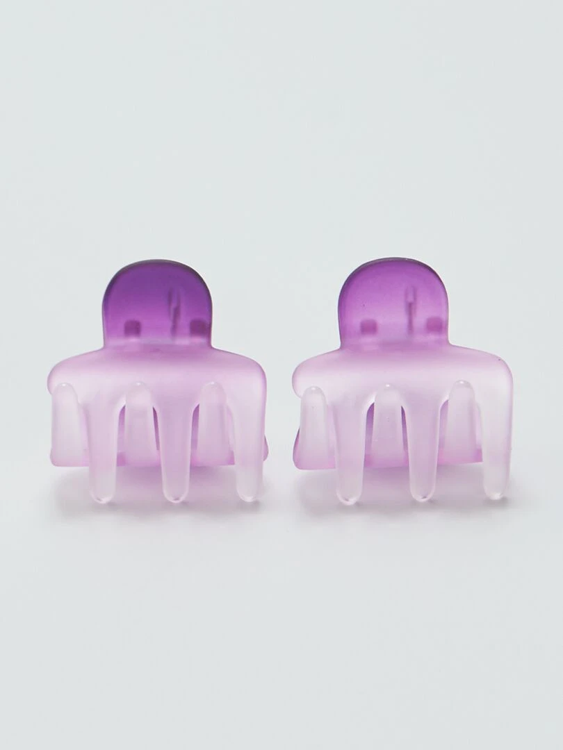 Lot de 2 pinces crabe + 2 élastiques 'Minnie & Mickey' 'Disney'   Rose