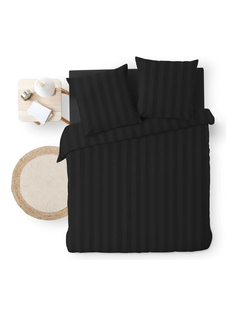 Parure Housse de couette Microfibre satine Collection Cléa Noir