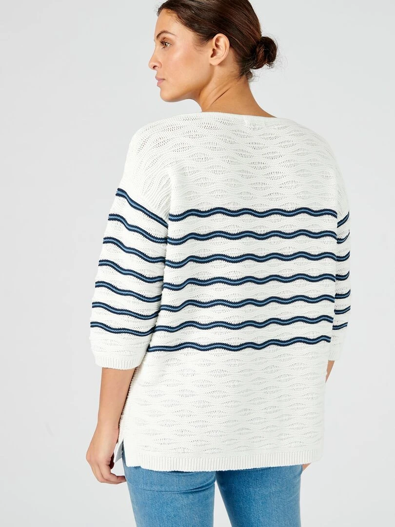 Pull à rayures   Damart   Bleu