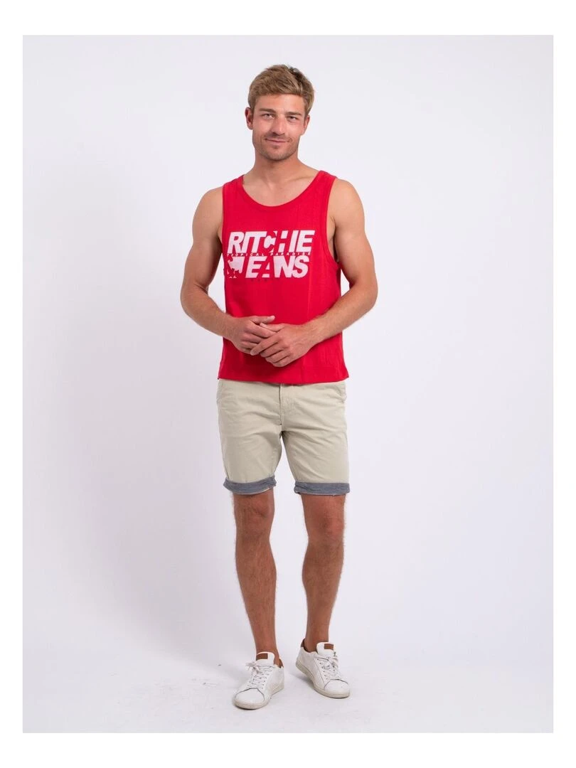 Débardeur col rond pur coton NIPAVEL   Rouge