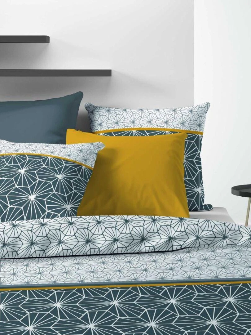 Housse de couette + 2 taies d'oreiller 100% Coton 57 fils Mijo   Multicolore