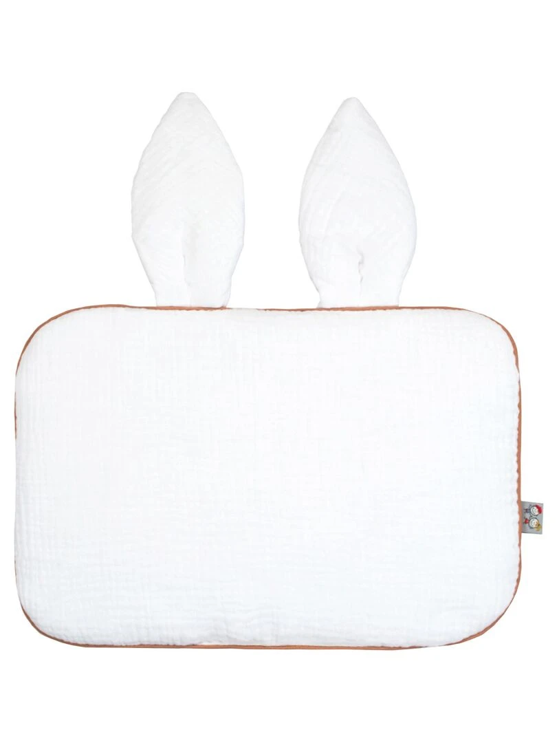 Oreiller plat lapin en gaze de coton Jeanne Blanc