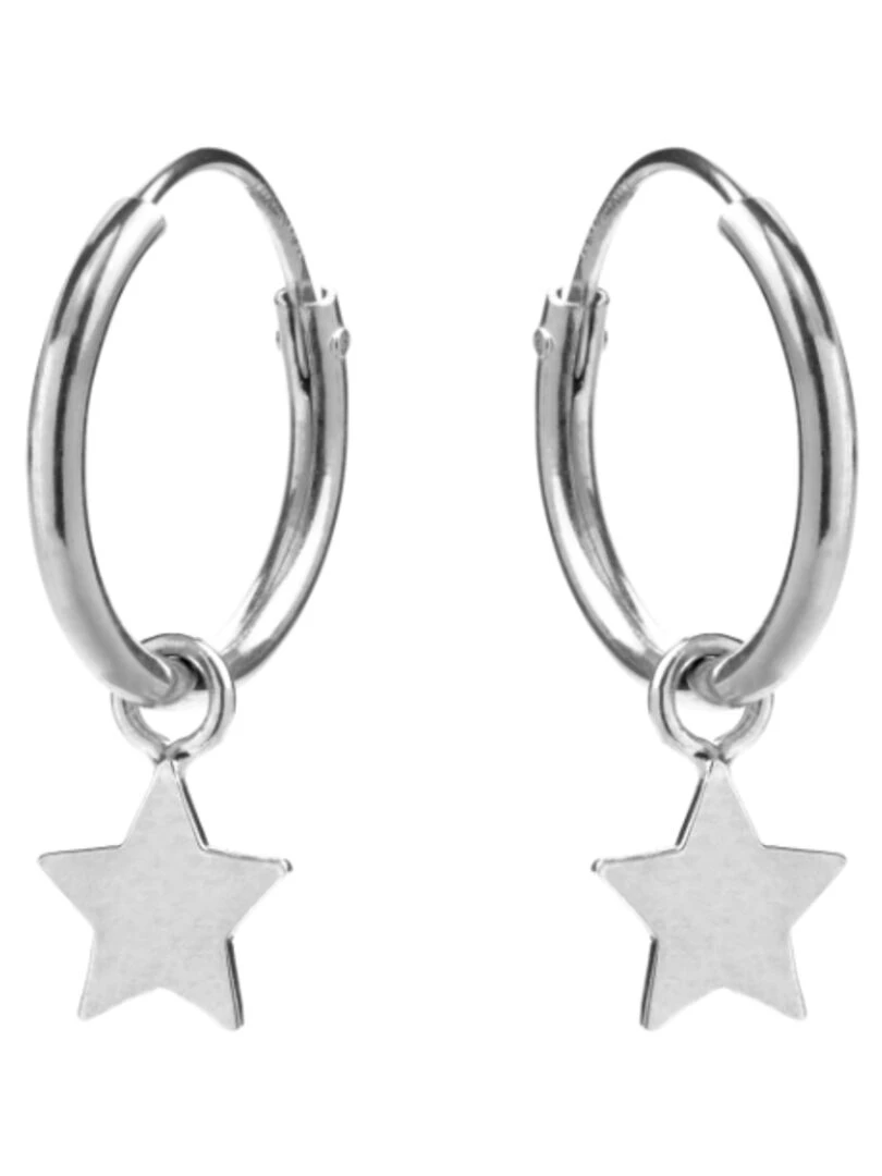 Boucles d'oreilles essentielles en argent 925 avec finition rhodiée Argent