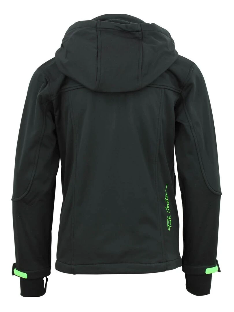 Blouson softshell garçon ECANNE PEAK MOUNTAIN Noir Vert
