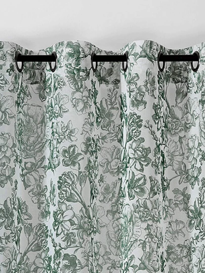 Voilage imprimé floral   Vert