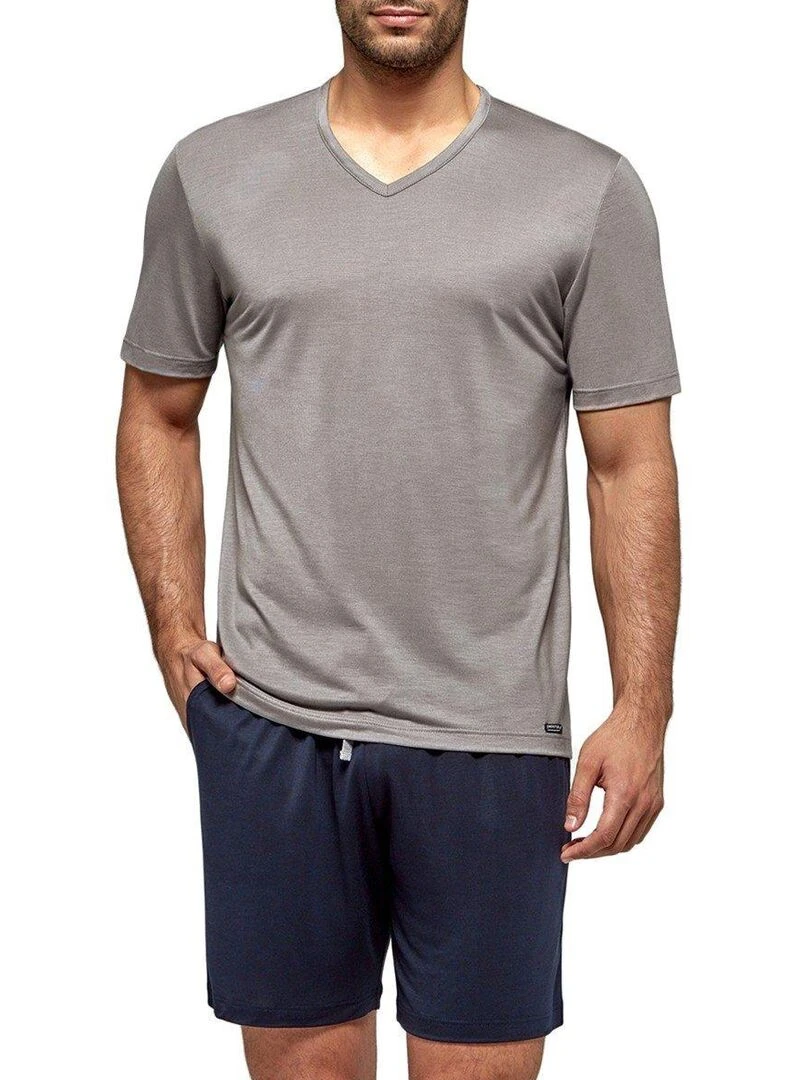 Pyjama court Travel spécial voyage Gris