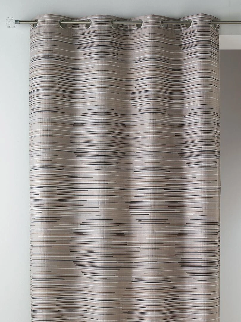 Rideau en jacquard fantaisie et graphique Taupe