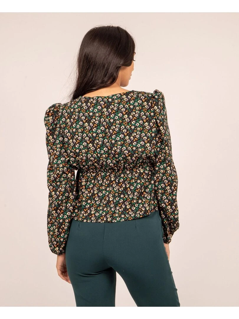 Blouse fluide motifs FERINE Noir