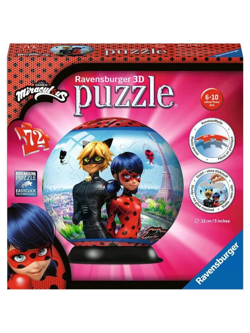Puzzle 3D Ball 72 pièces Miraculous N/A