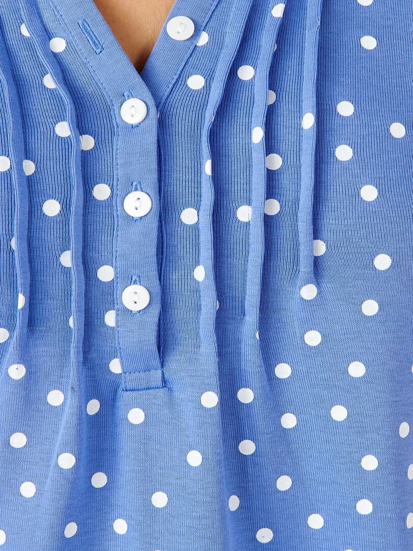 T shirt fine côte pur coton   Damart   Bleu