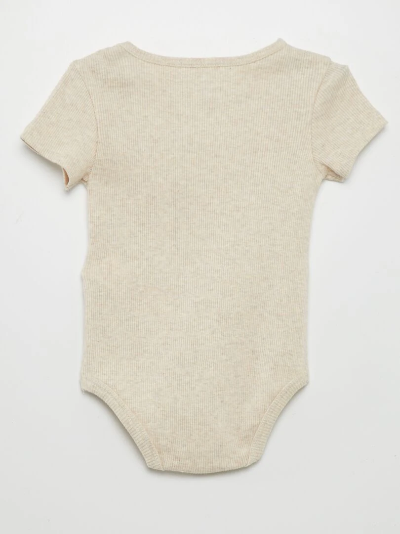 Body côtelé 'Disney' manches courtes   Beige