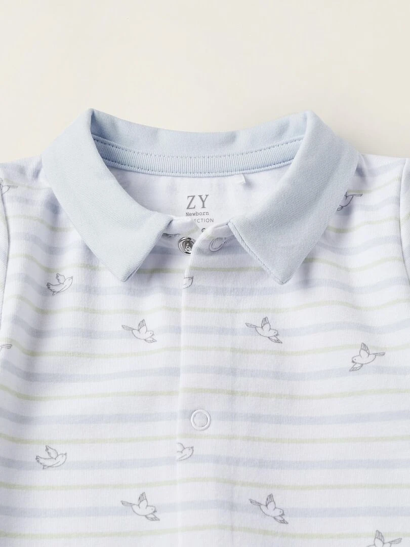 Combinaison à manches courtes pour nouveau né 'Hirondelles' manches longues EARLY BLOOM   Blanc