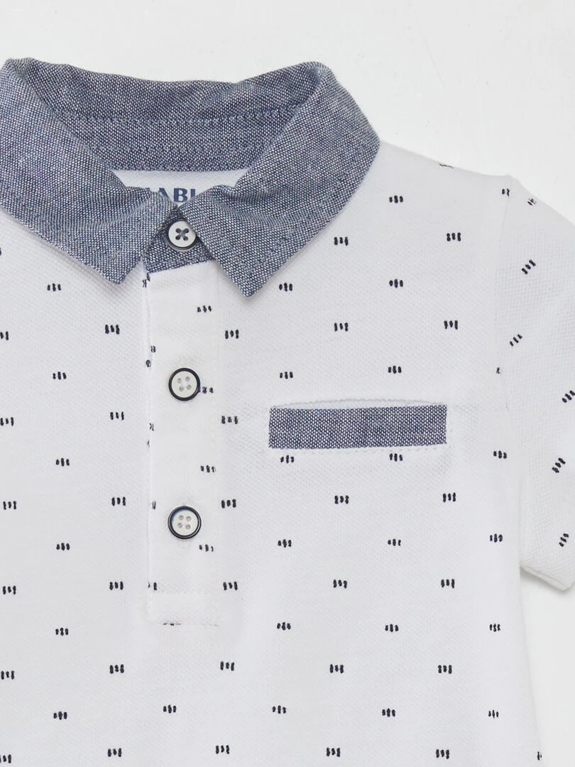 Polo imprimé Blanc