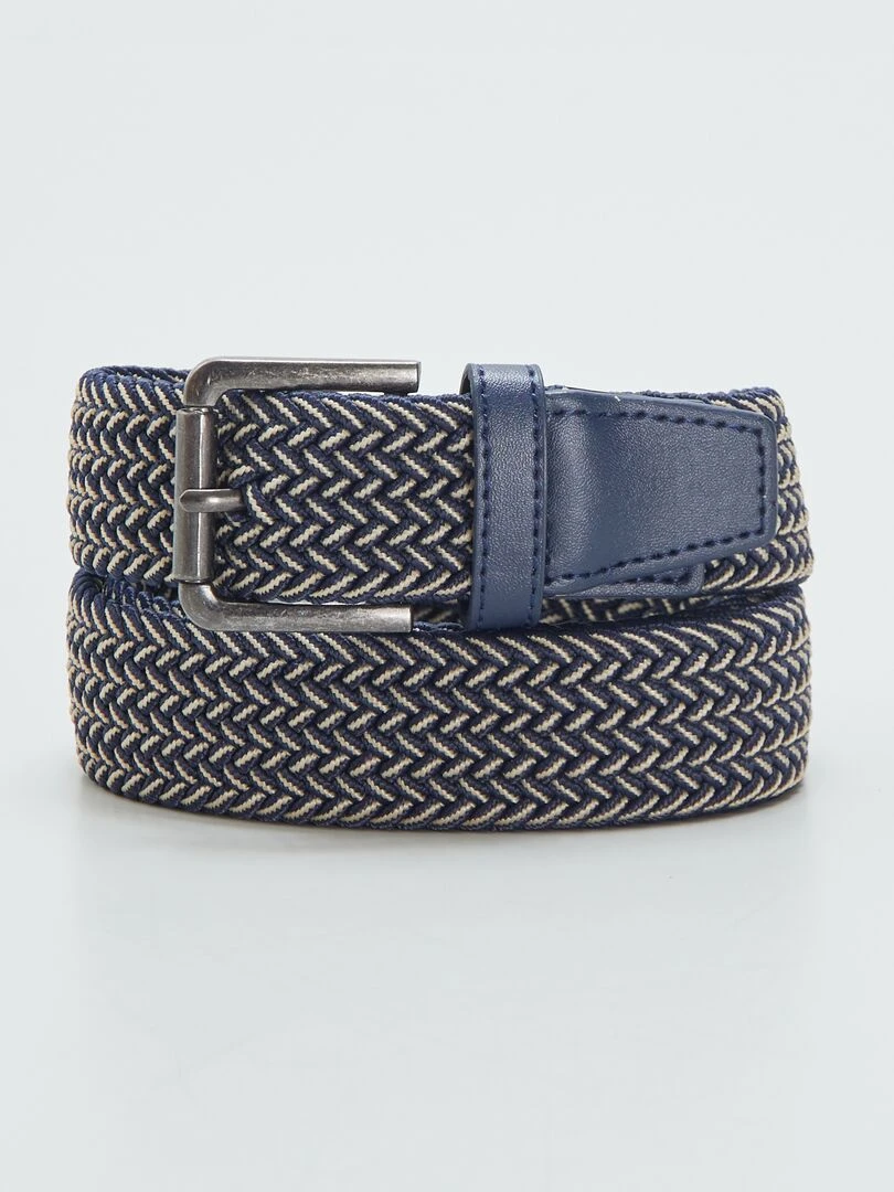 Ceinture tressée élastique Bleu