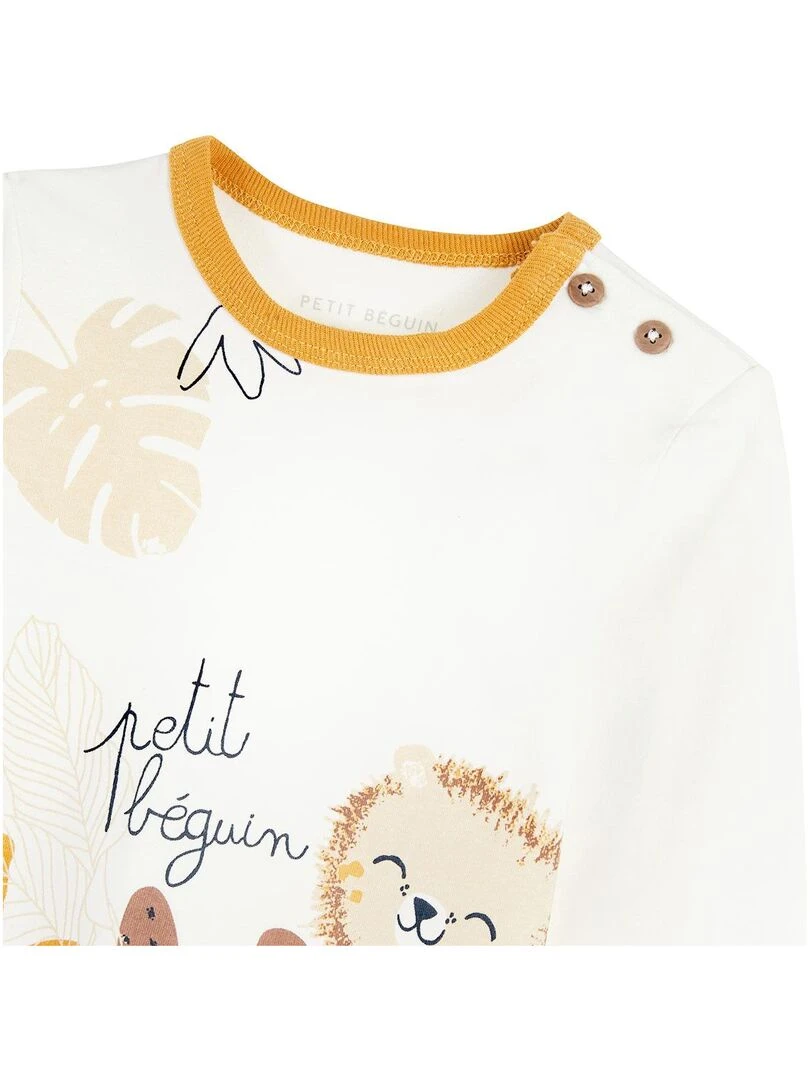 Pyjama bébé en velours ouverture zippée Luna   Ecru