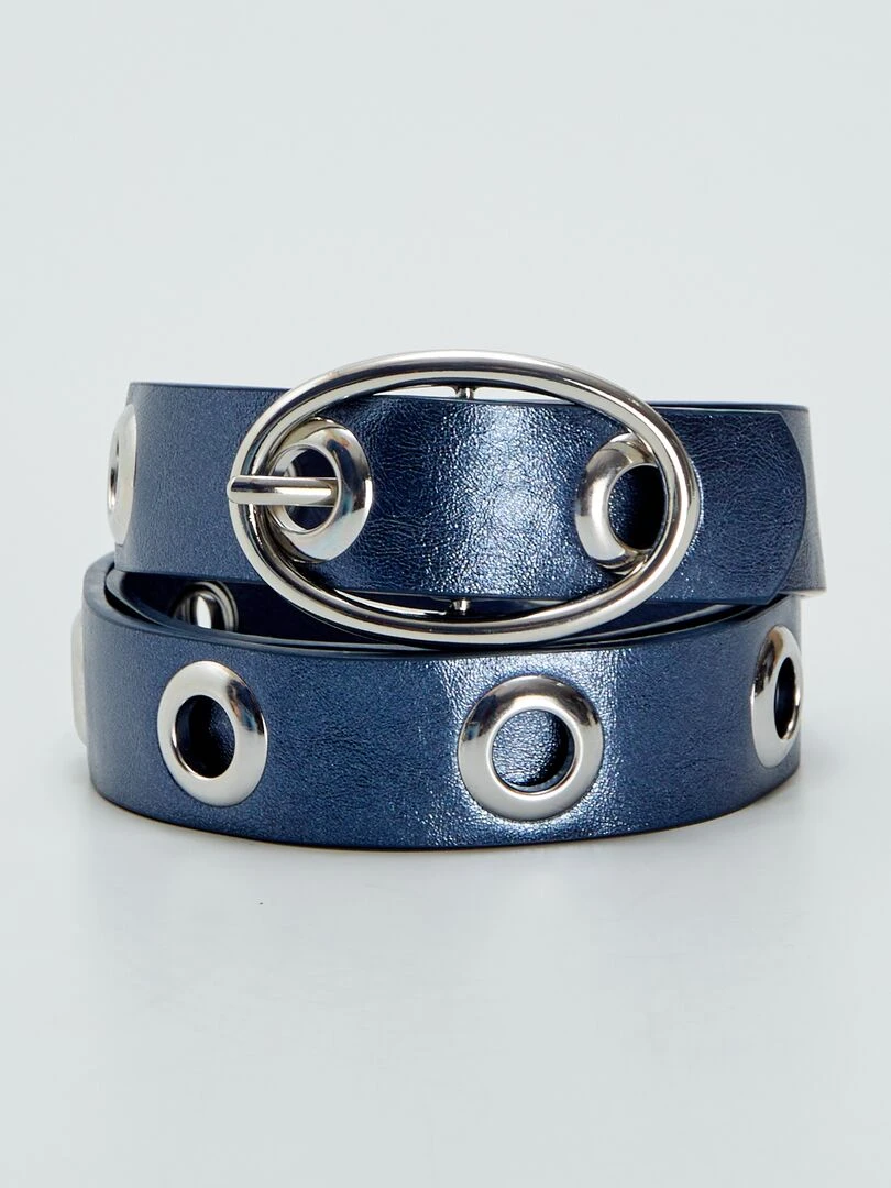 Ceinture à œillets Bleu