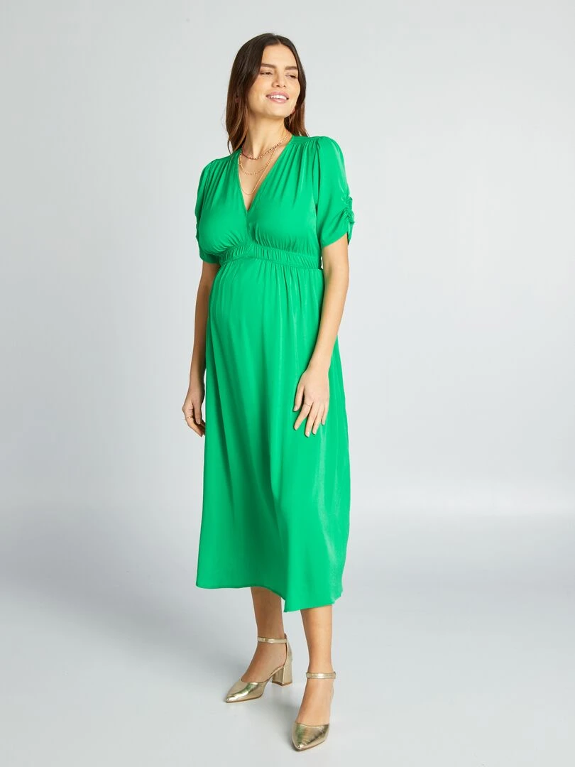 Robe de cérémonie grossesse Vert