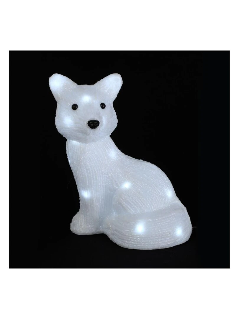Renard blanc de Noel lumineux 24 Led Blanc