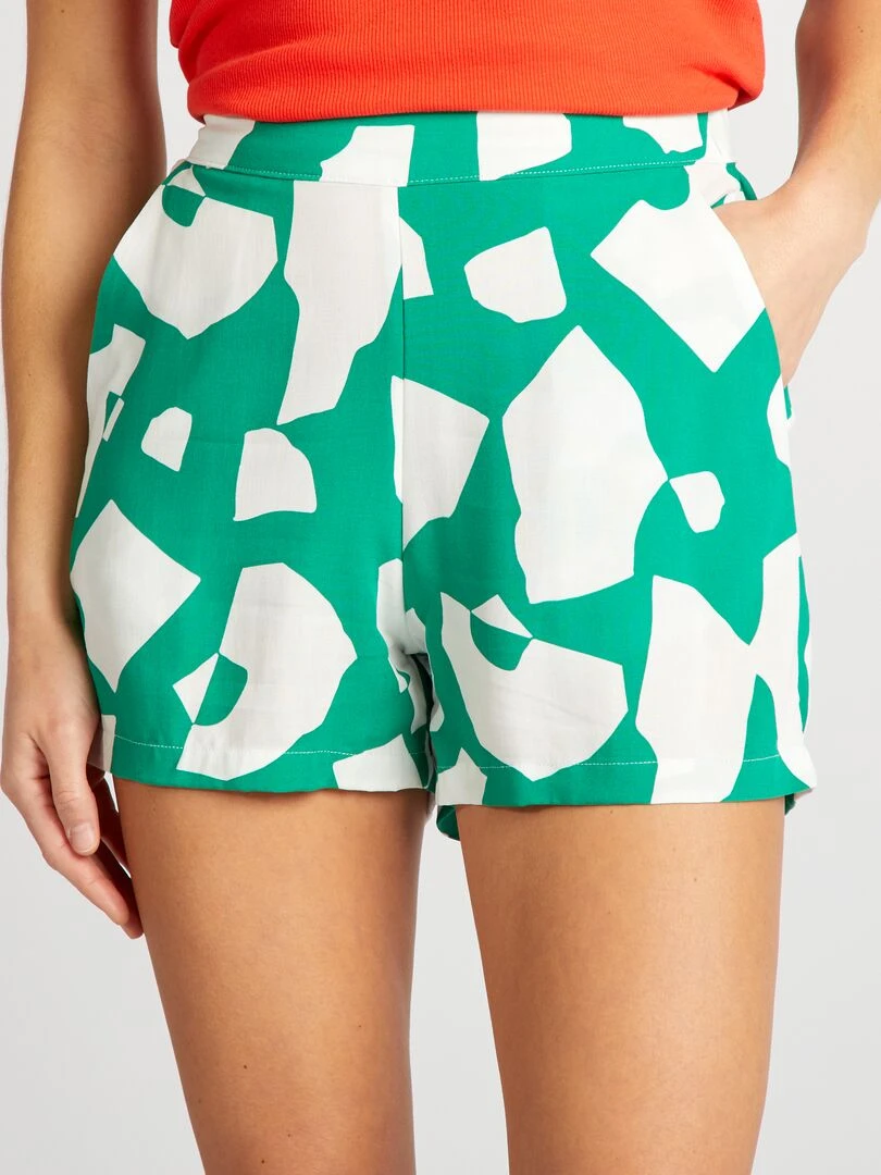 Short fluide imprimé   Vert imprimé