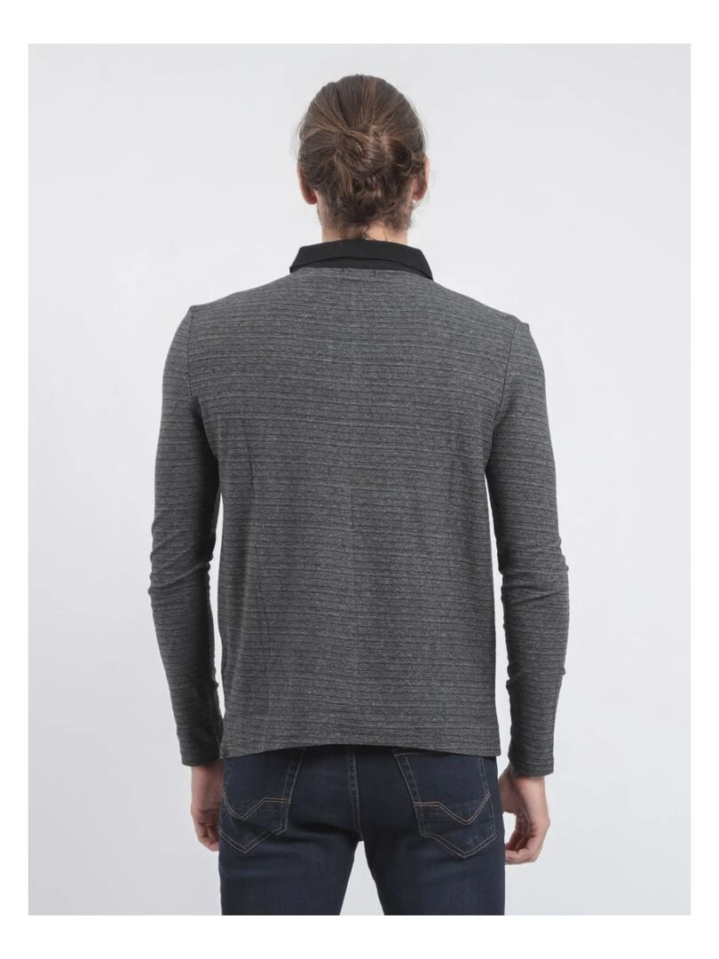 Polo manches longues pur coton PINSAC Noir