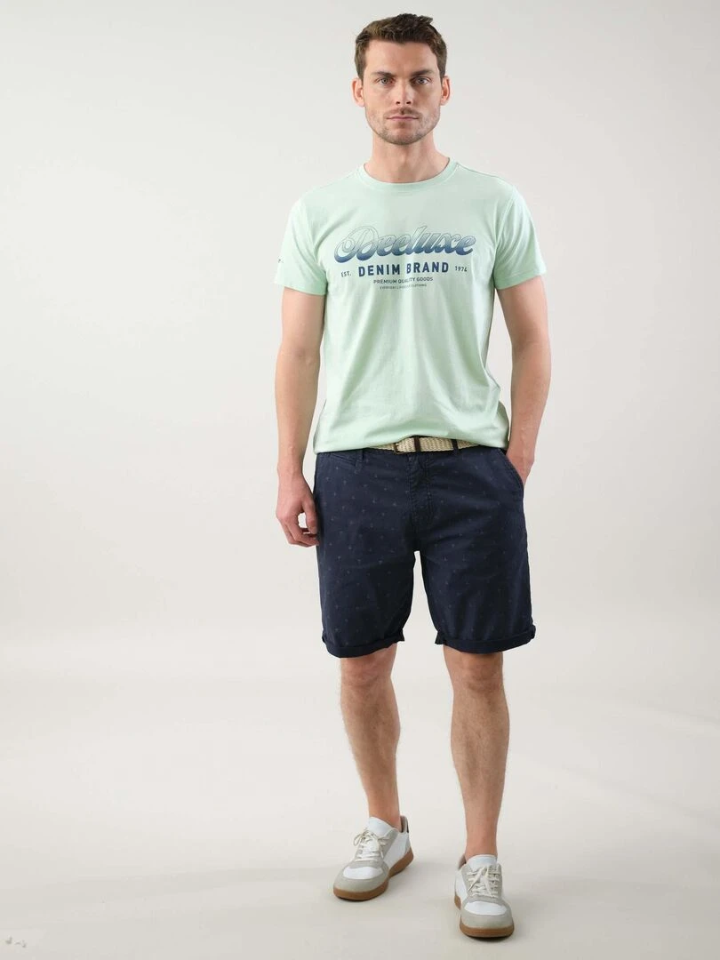 Bermuda en coton pour homme 'Deeluxe' Bleu marine