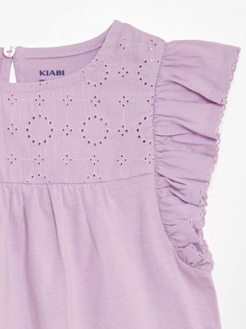 T shirt avec broderie Violet